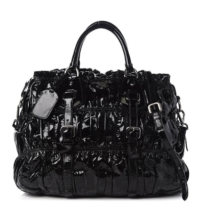 Prada Vernice Gaufre Tote Black 1 of 12