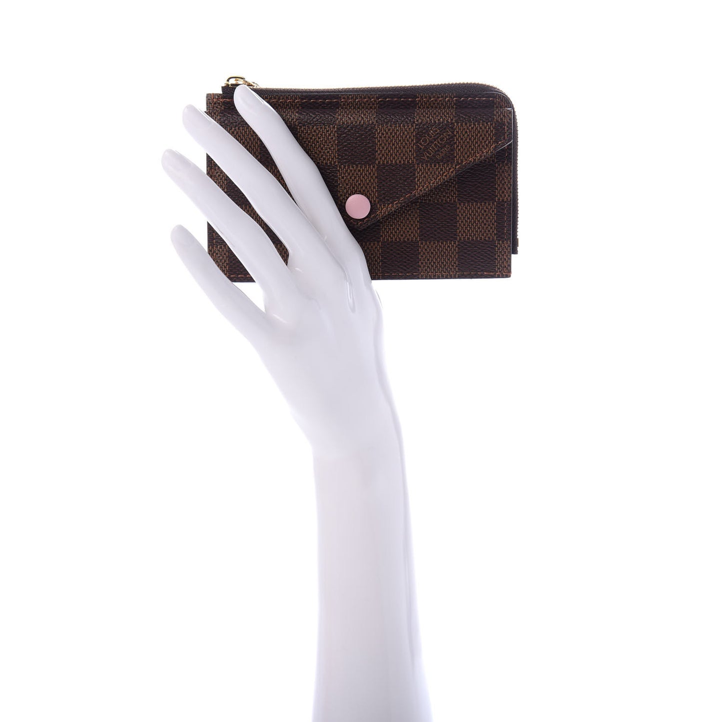 Damier Ebene Recto Verso Card Holder Rose Ballerine