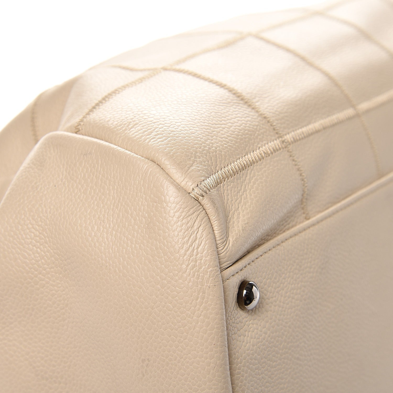 Chanel Caviar Square Stitched Large Tote Beige 15 of 26