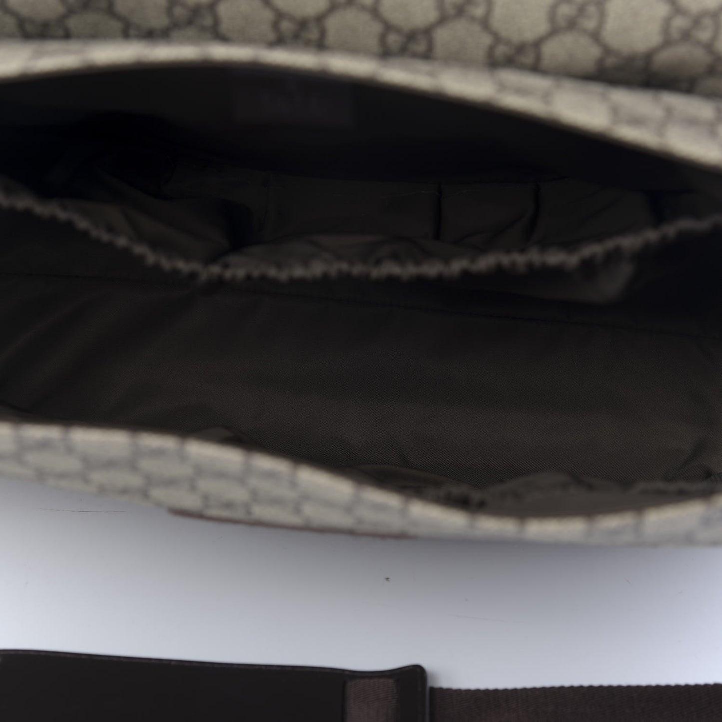 GG Plus Monogram Messenger Diaper Bag Dark Brown