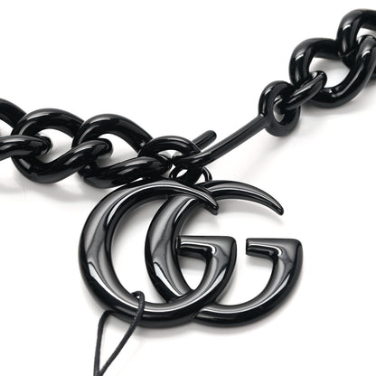 Gucci Varnished Metal GG Marmont Chain Belt Black 4 of 5