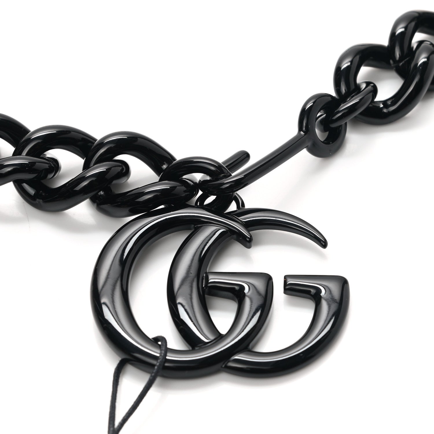 Gucci Varnished Metal GG Marmont Chain Belt 95 38 Black 4 of 5