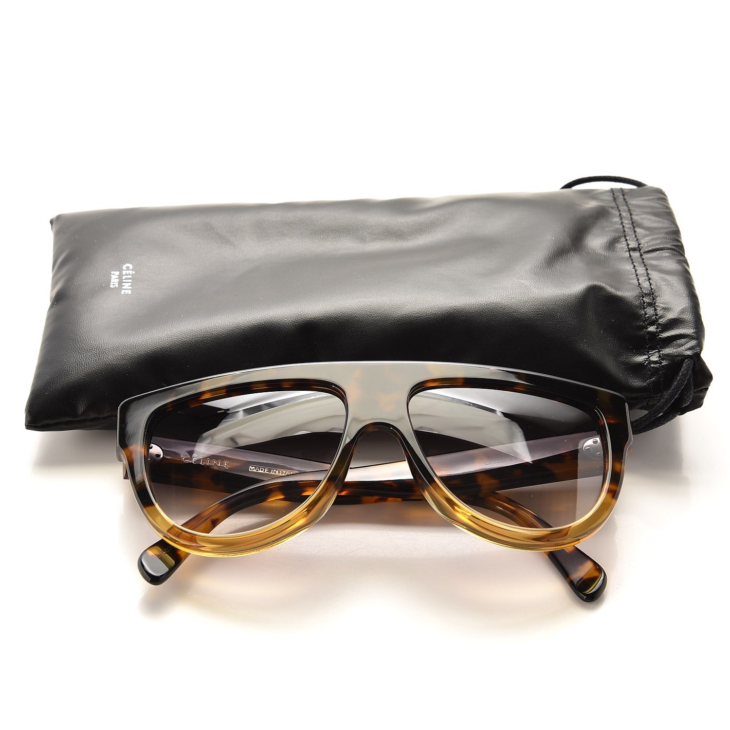 Celine Acetate Aviator Sunglasses CL 40001 Havana 7 of 7