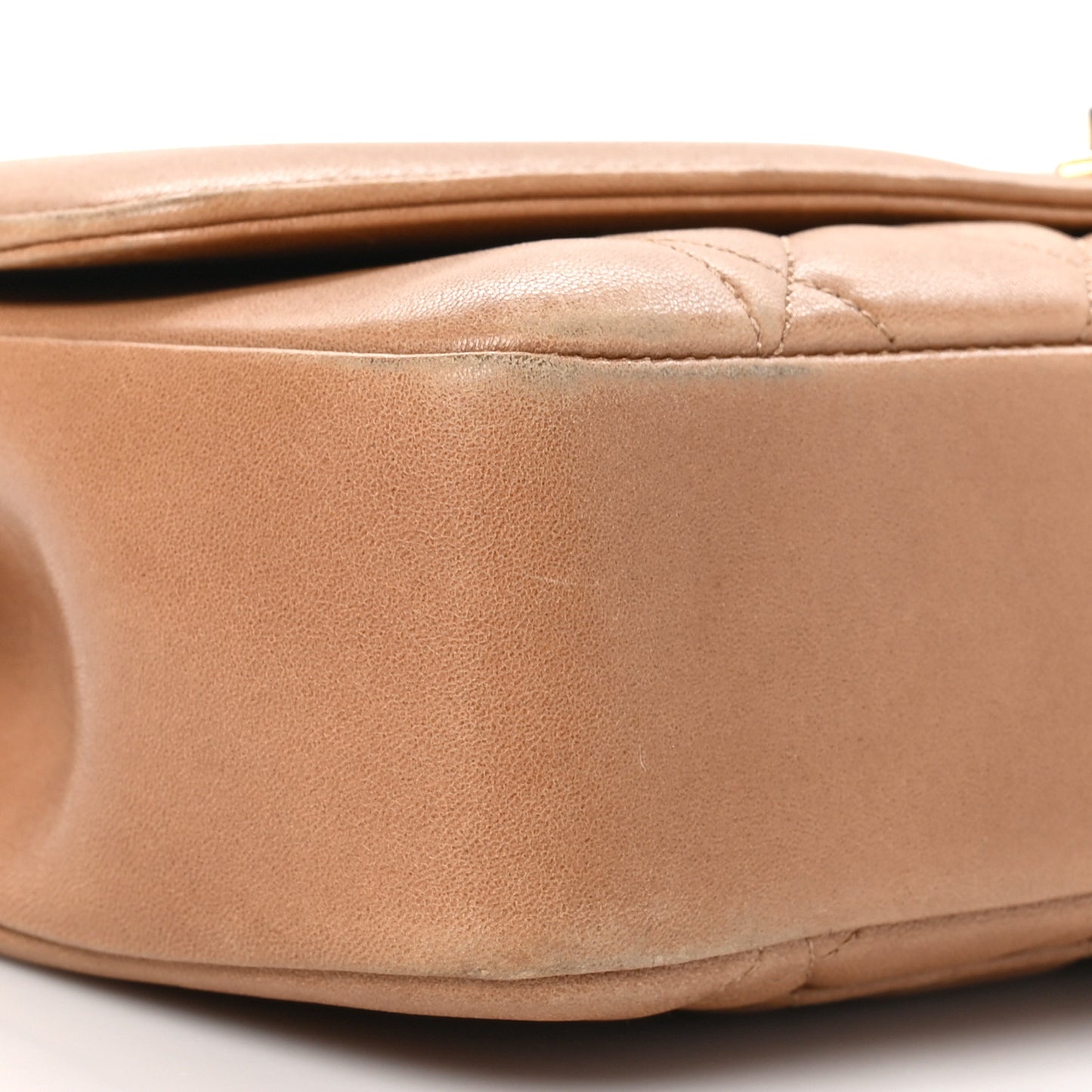 Lambskin Quilted Medium Single Flap Beige