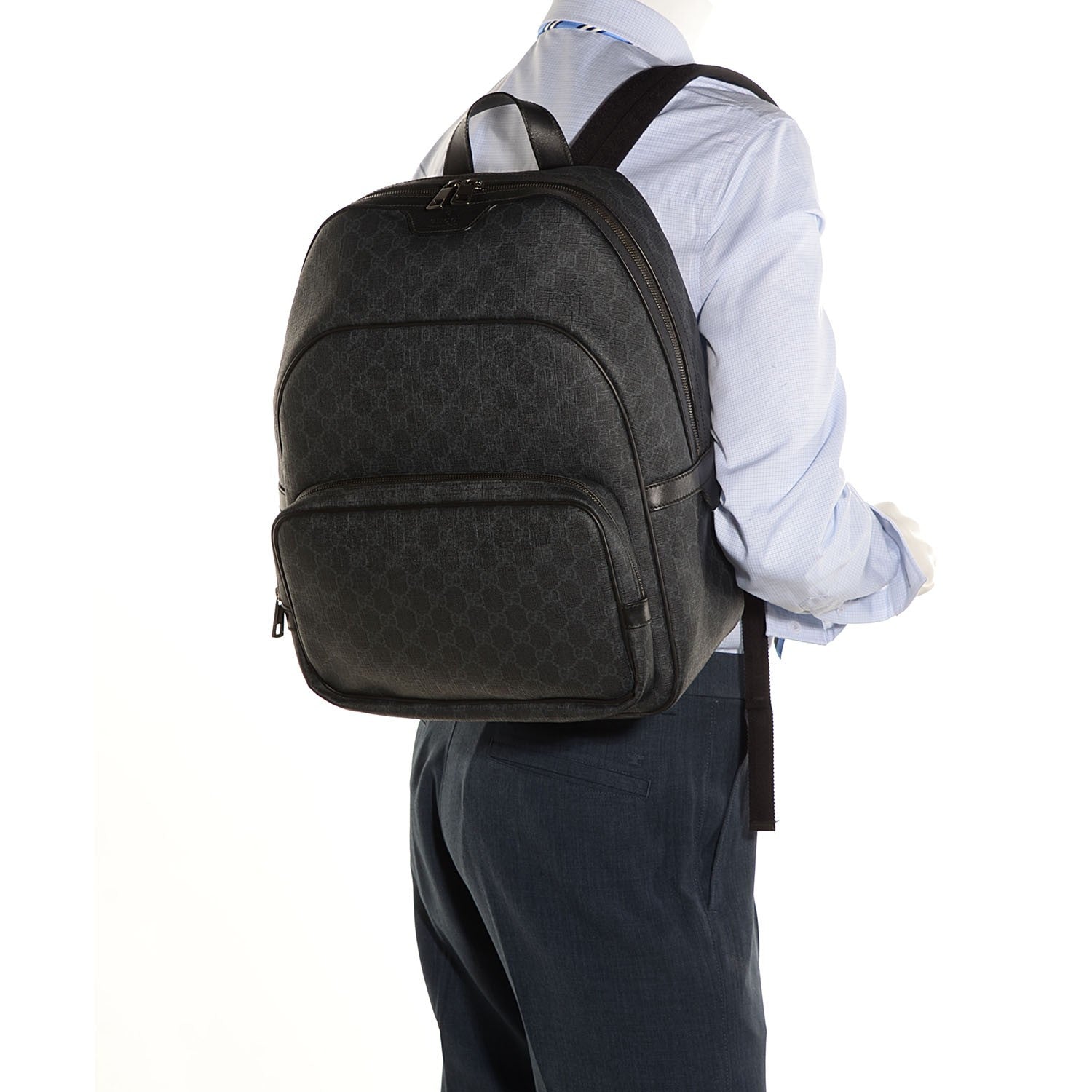 Gucci GG Supreme Monogram Medium Day Backpack Grey Black 2 of 7