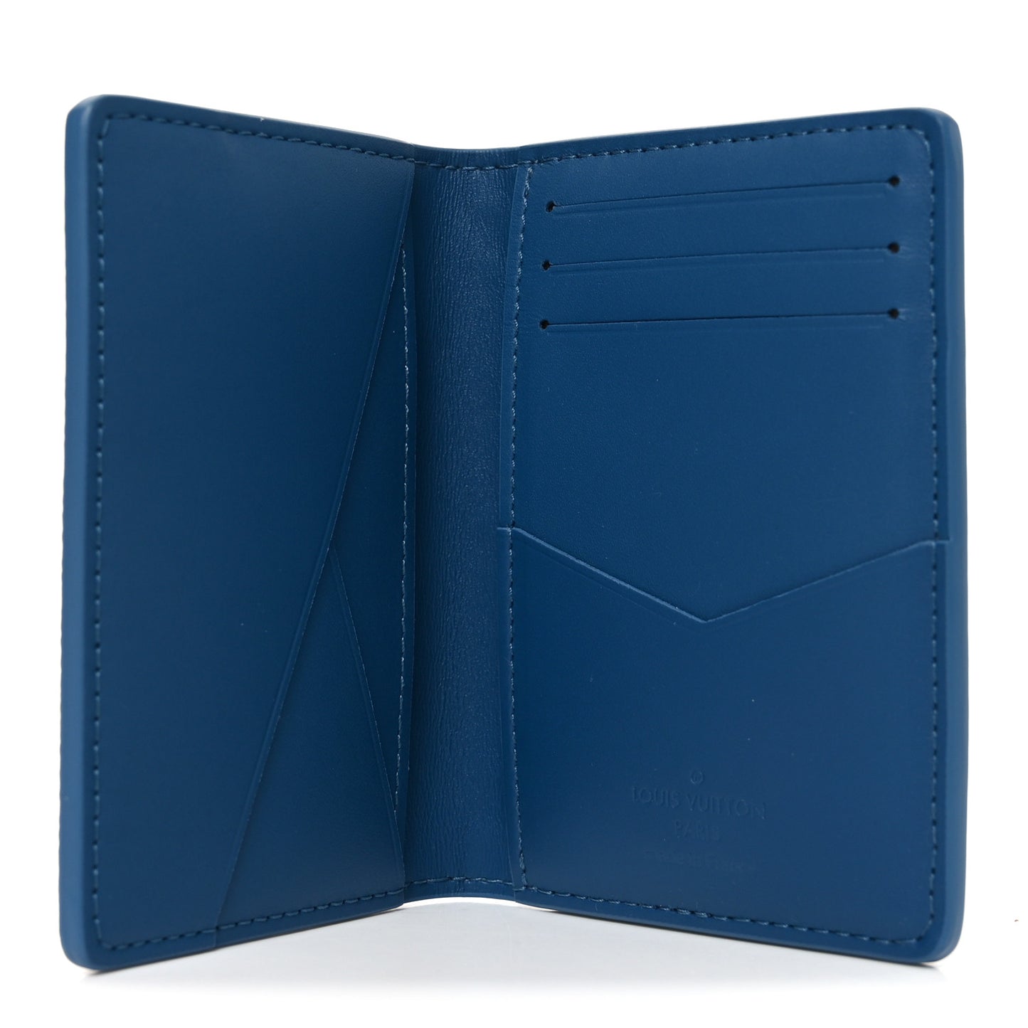 Faded Calfskin Monogram Pocket Organizer Denim Blue