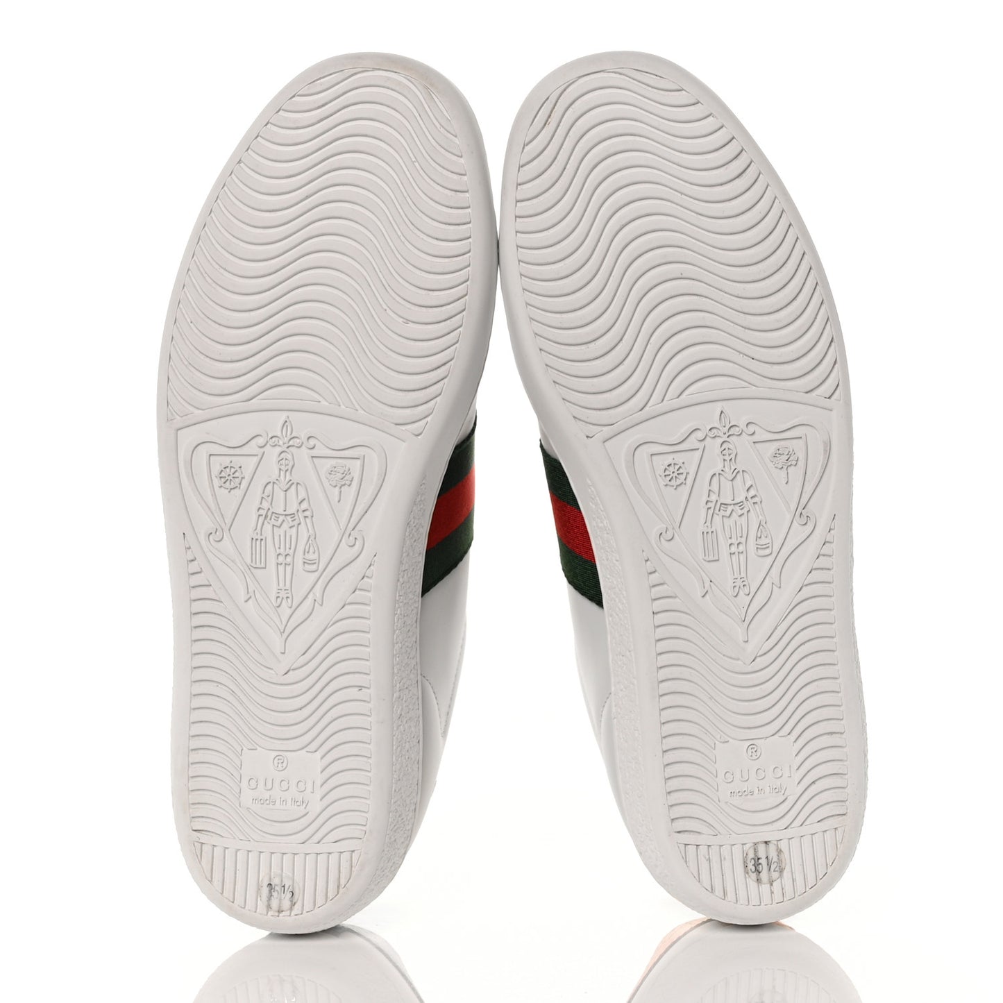 Calfskin Ayers Bee Embroidered Womens Ace Sneakers 35.5 White Green