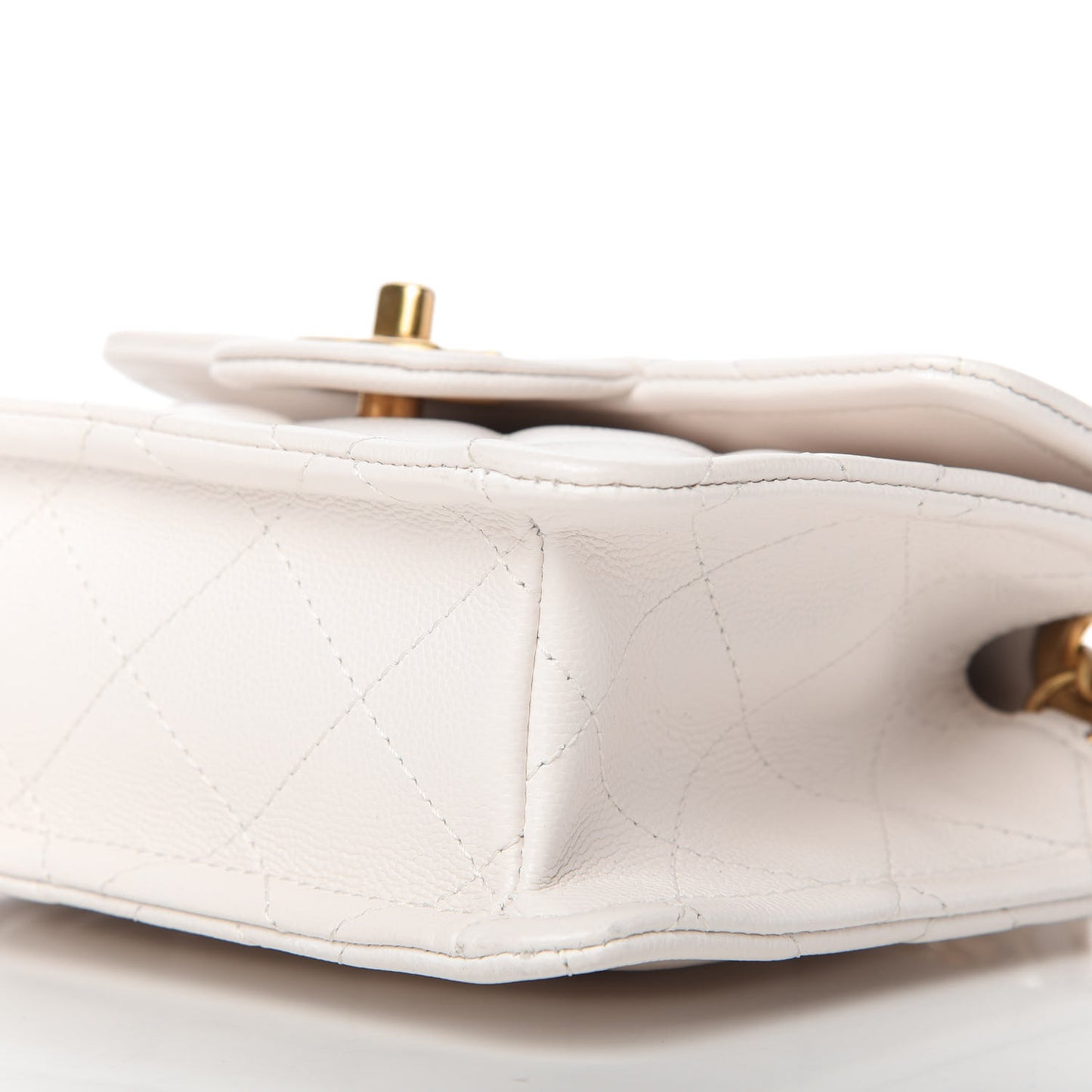 Caviar Quilted Mini Sweet Classic Flap White