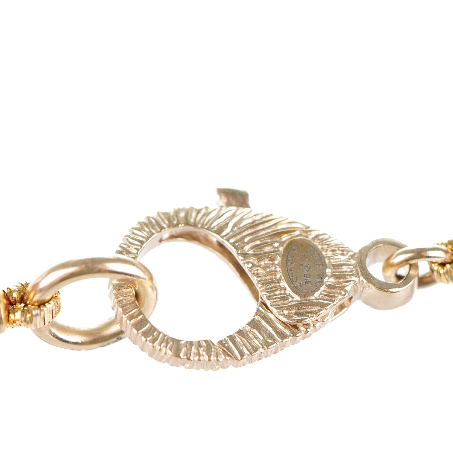 Chanel Metal Marble CC Multi Strand Necklace Gold Red 4 of 5