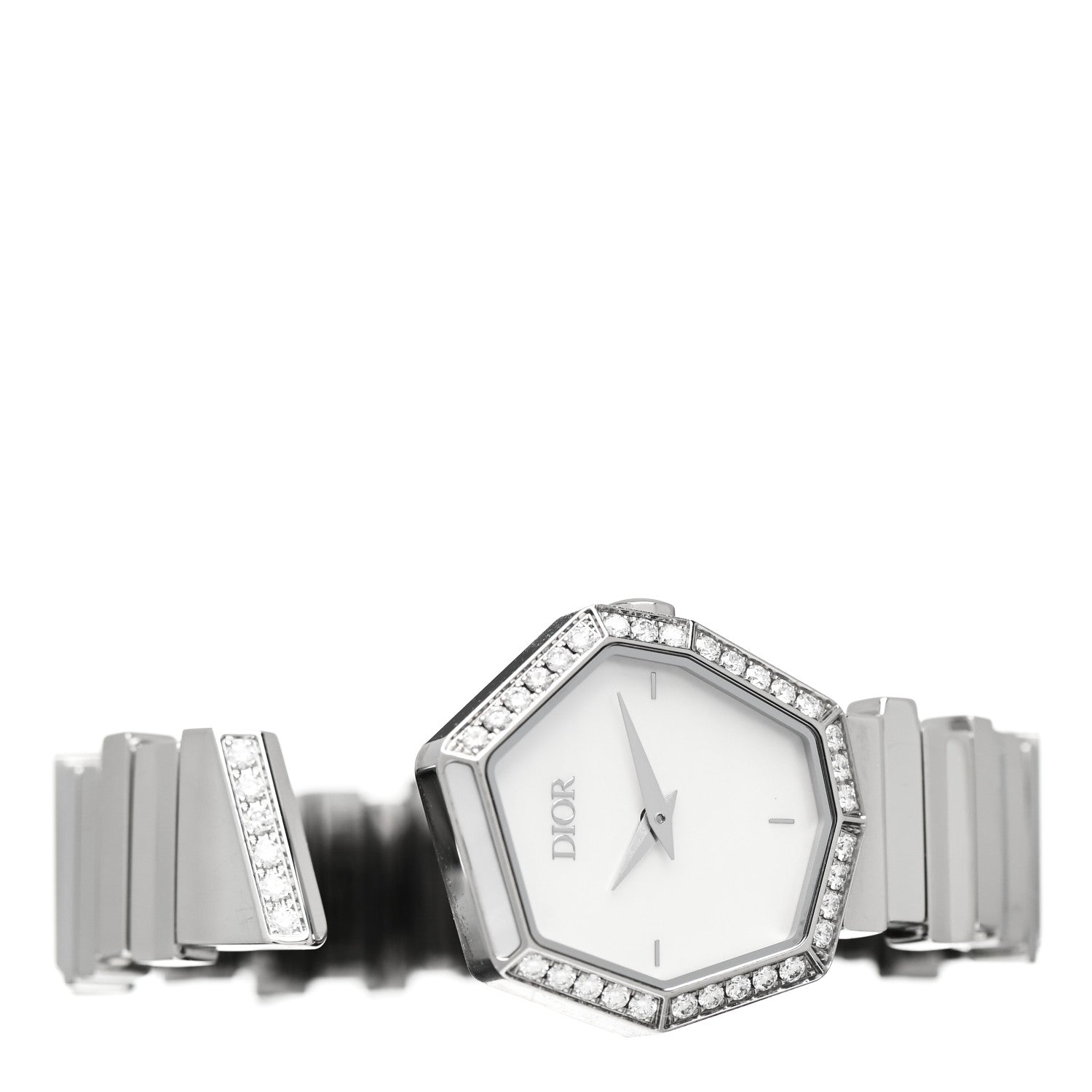 Christian Dior Stainless Steel Diamond Bezel Mother of Pearl 27mm Gem Dior Quartz Watch 2 of 6