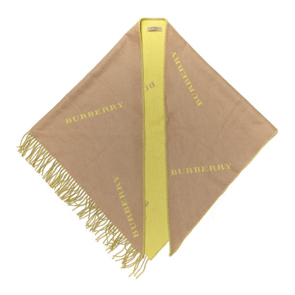 Burberry Cashmere Logo Triangle Fringe Cape Scarf Scarf Camel Bright Lemon 1 of 3