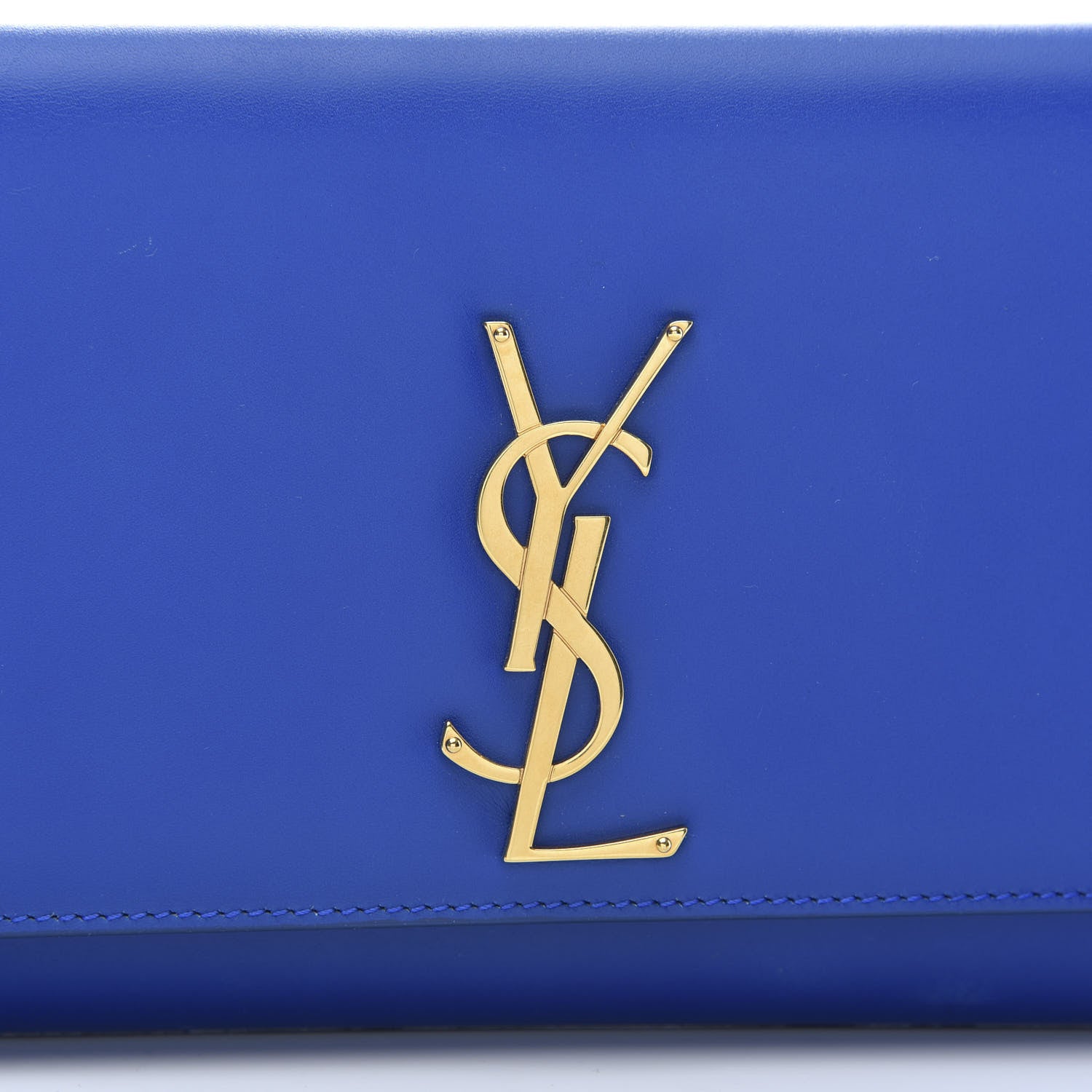 Saint Laurent Calfskin Classic Monogram Cassandre Clutch Royal Blue 10 of 10