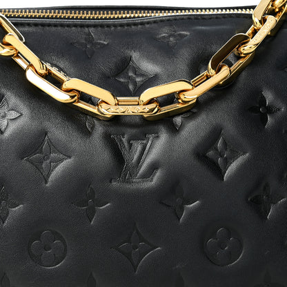 Louis Vuitton Lambskin Embossed Monogram Coussin PM Black 8 of 11