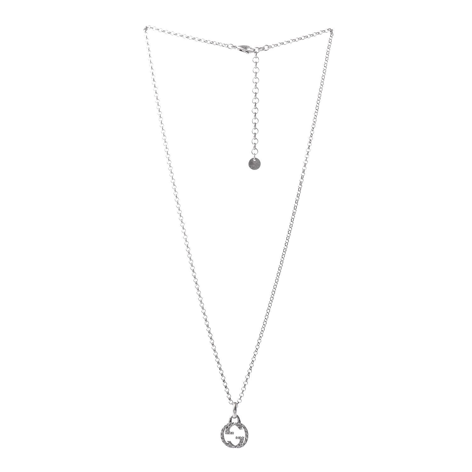 Gucci Sterling Silver Interlocking G Pendant Necklace 3 of 7