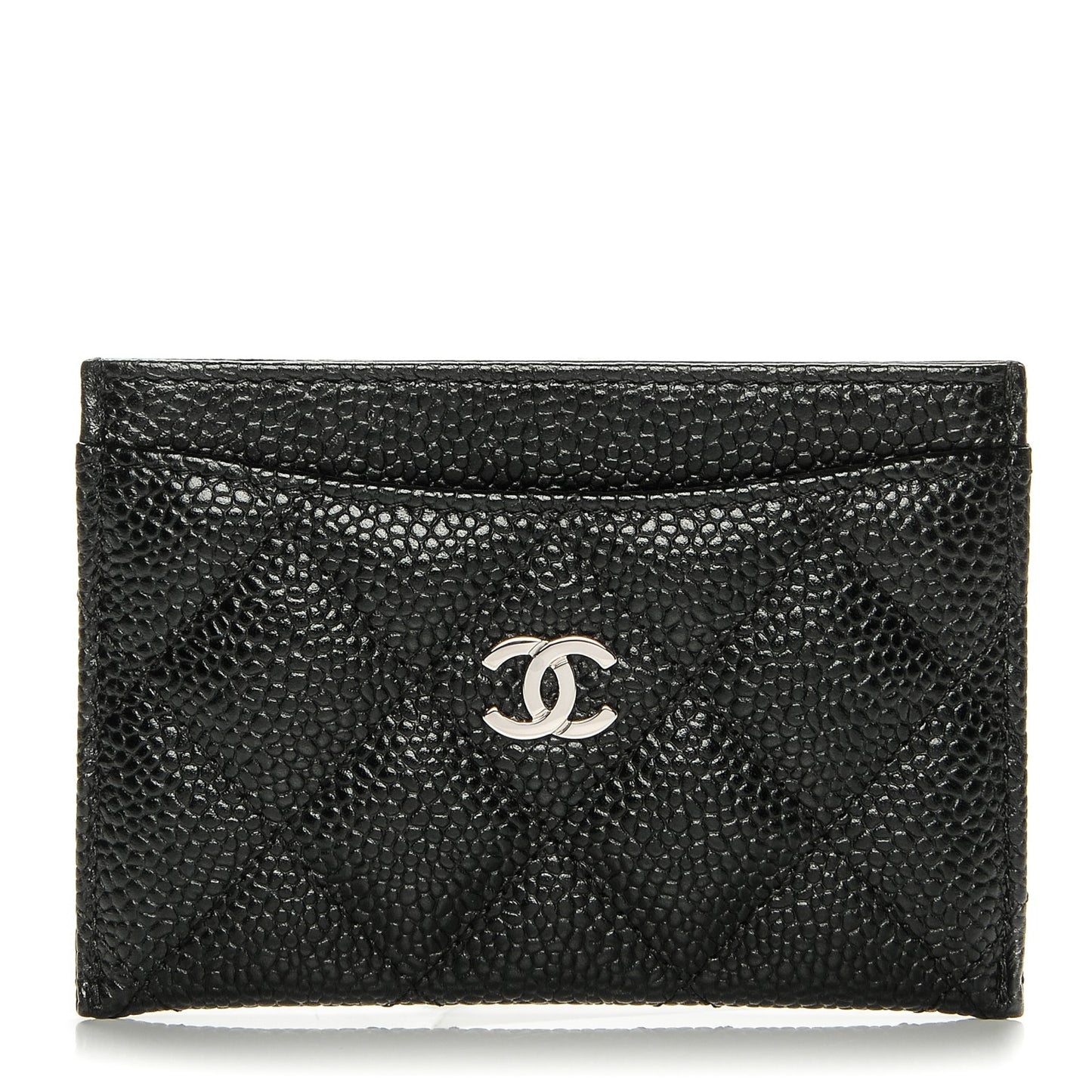 Caviar Quilted Card Holder Black