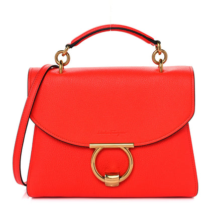 Salvatore Ferragamo Calfskin Small Margot Top Handle Satchel Red 1 of 10