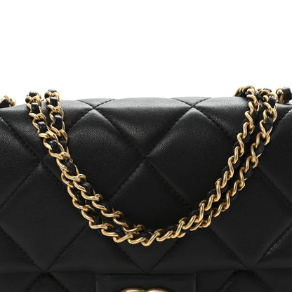 Chanel Lambskin Quilted Pearl Small Flap Black 8 of 10