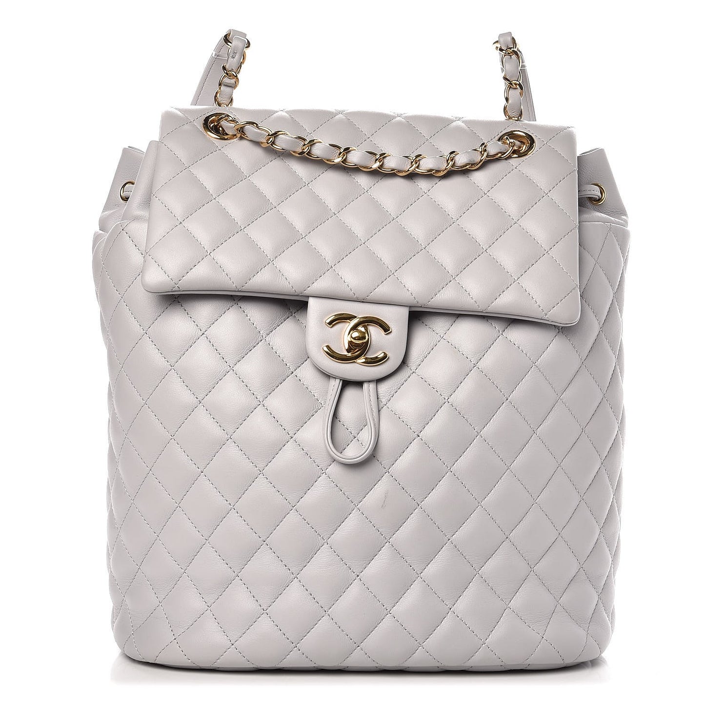 Calfskin Quilted Large Urban Spirit Backpack Grey