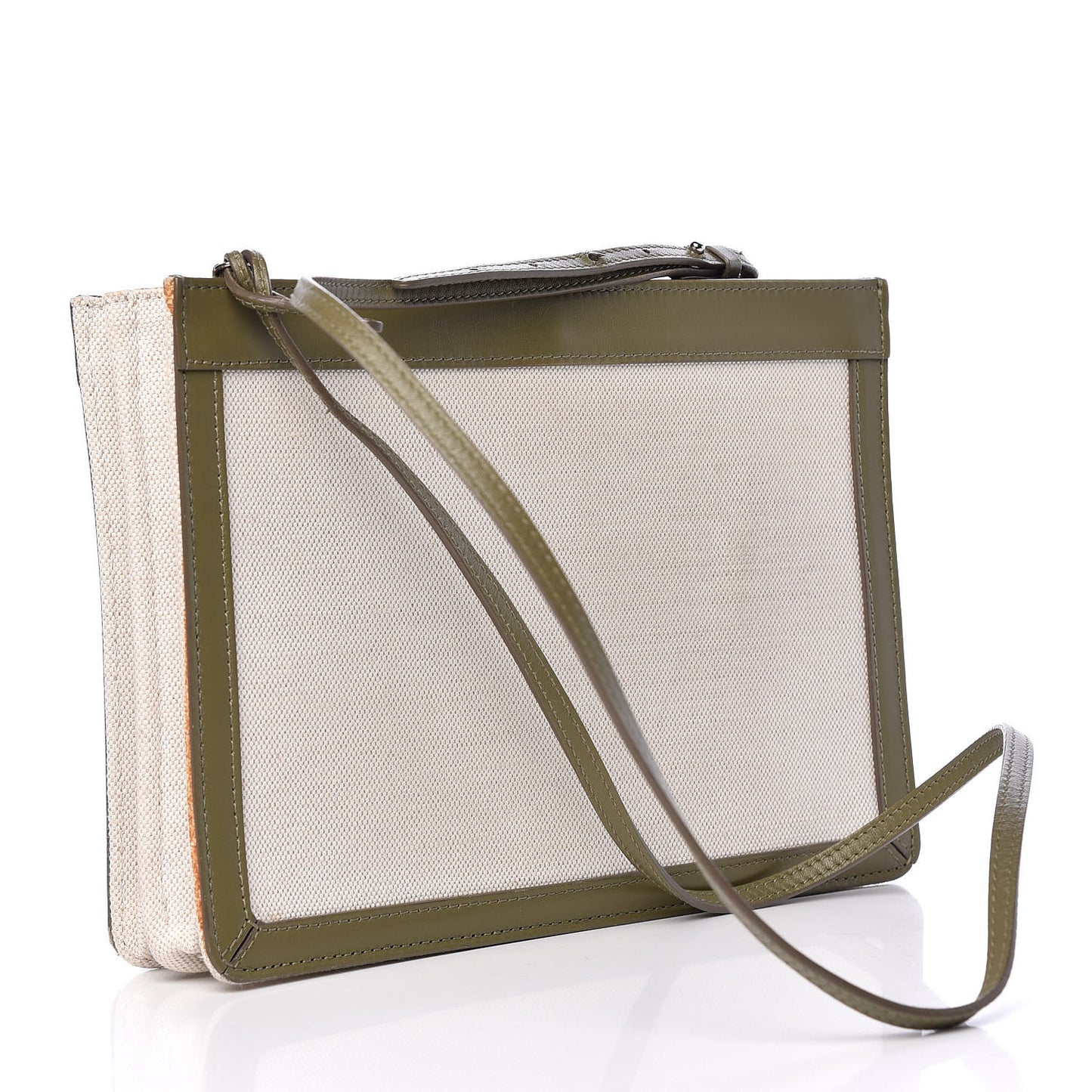 Cotton Canvas Pochette Crossbody Bag Vert Militaire