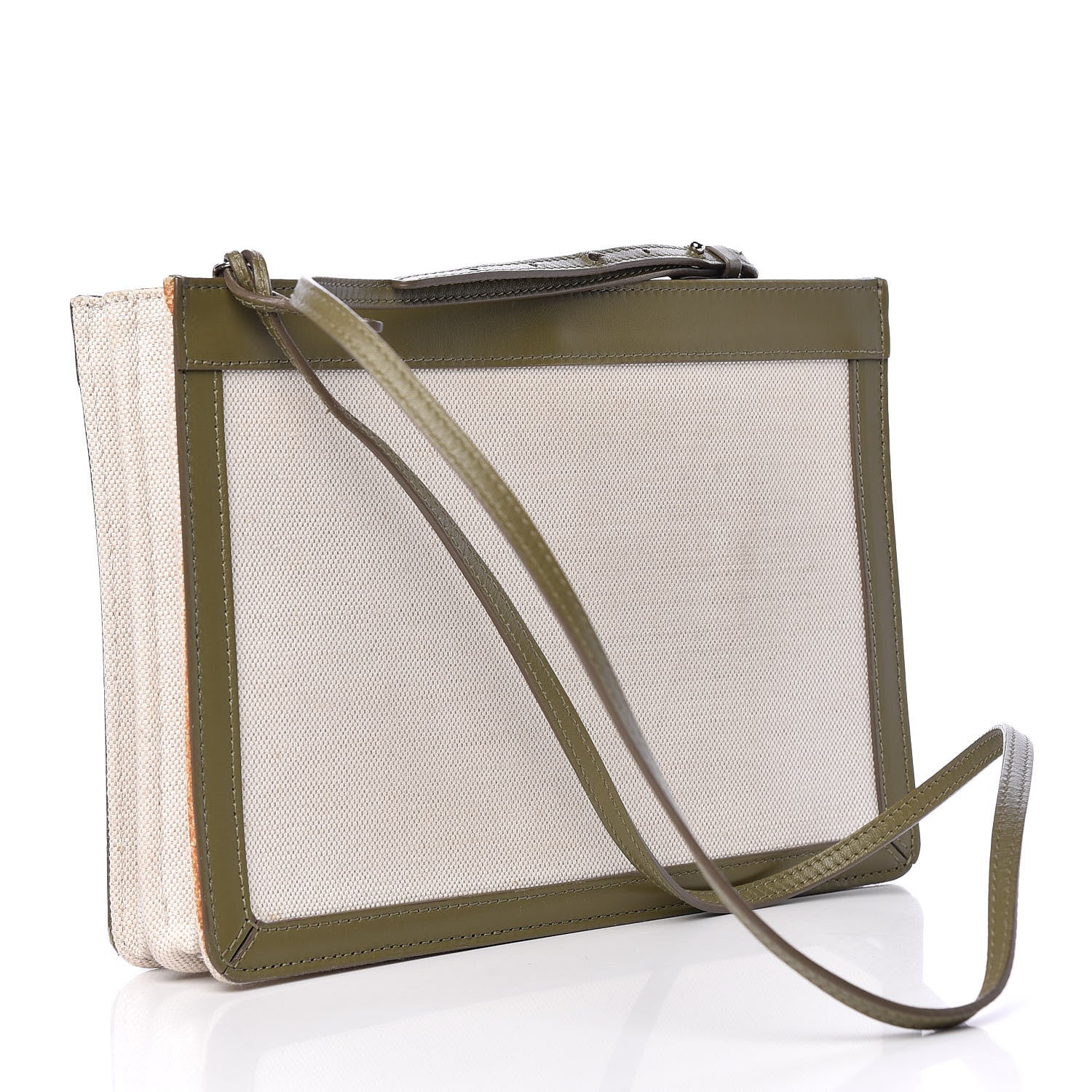 Balenciaga Cotton Canvas Pochette Crossbody Bag Vert Militaire 3 of 21