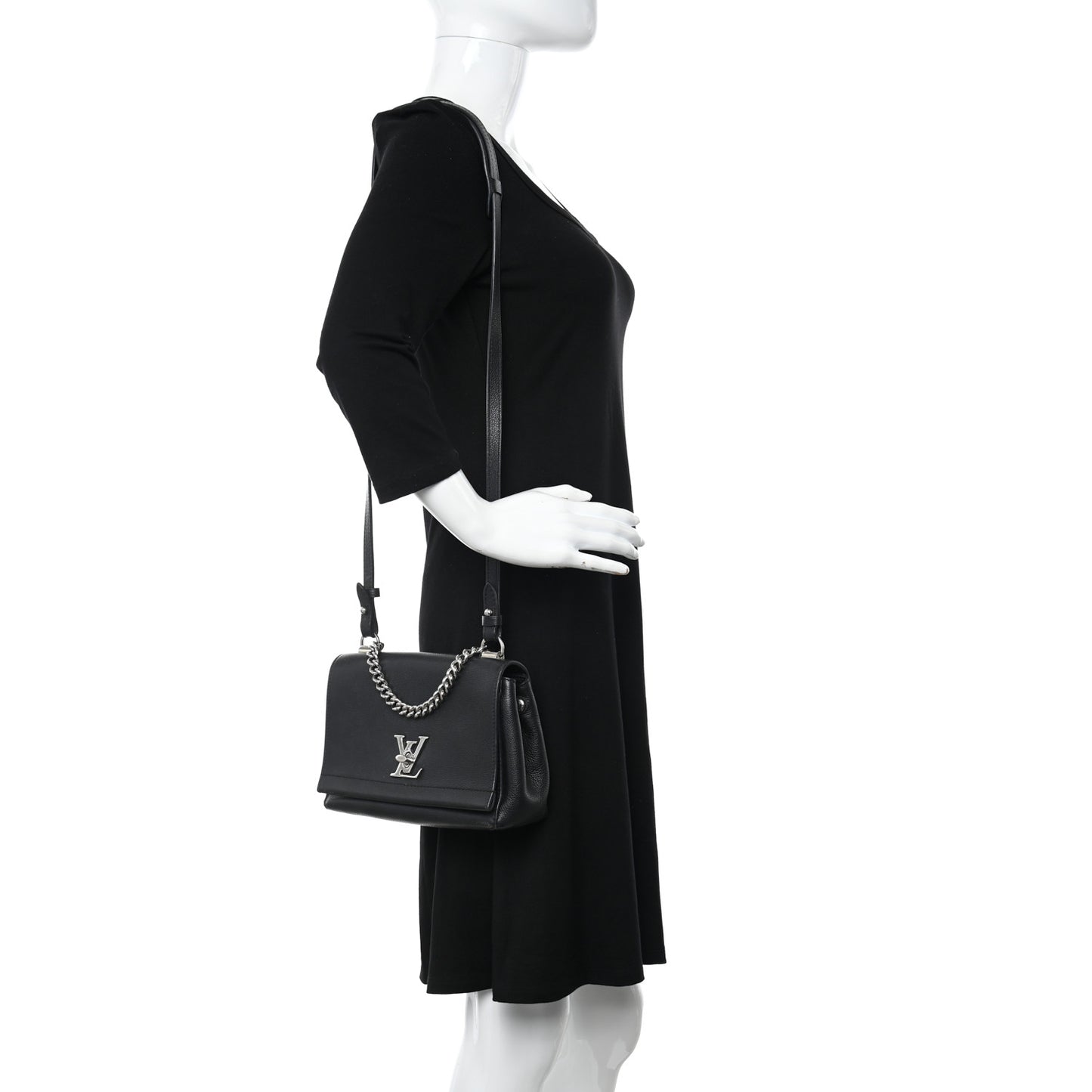 Calfskin Lockme II Chain Bag BB Black