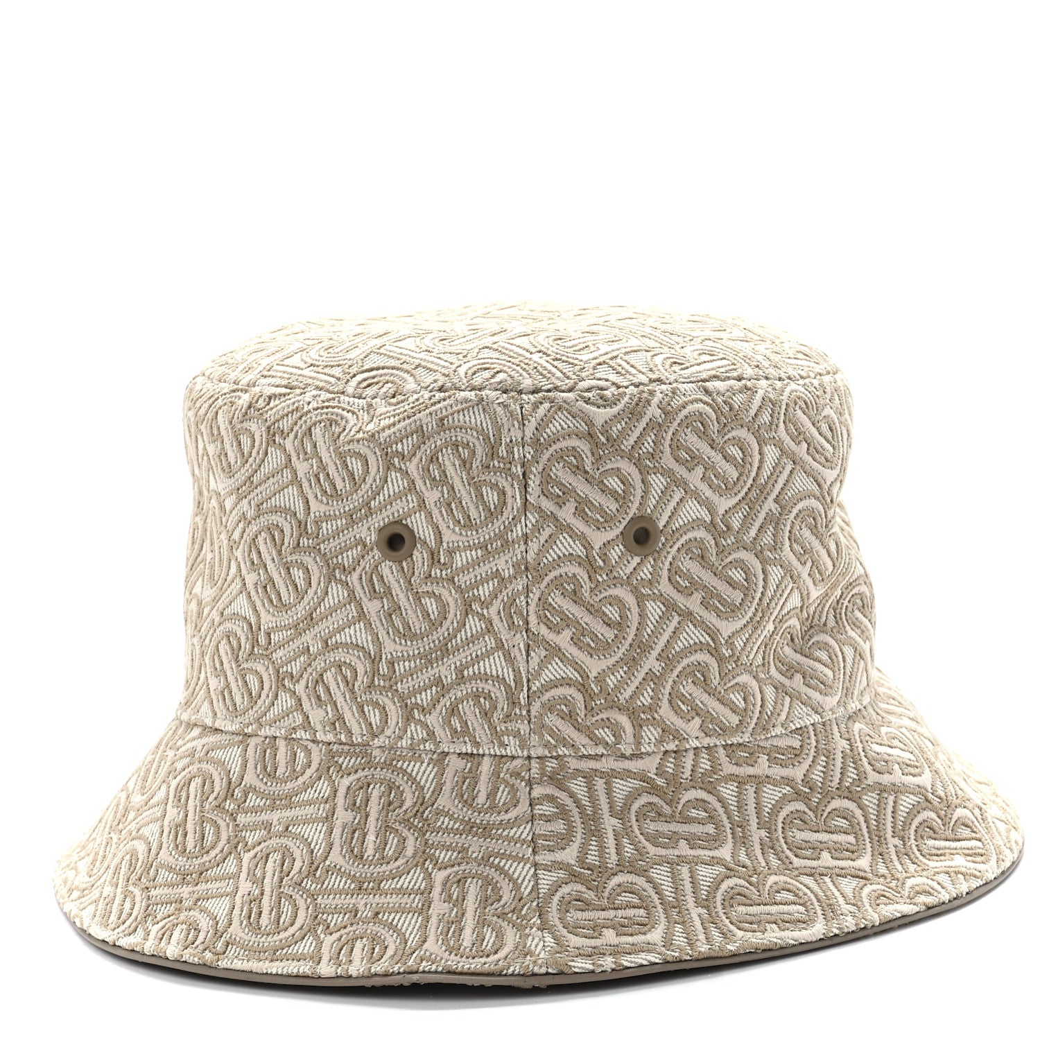 Burberry Linen Cotton Blend TB Embroidered Bucket Hat L Soft Fawn 4 of 8