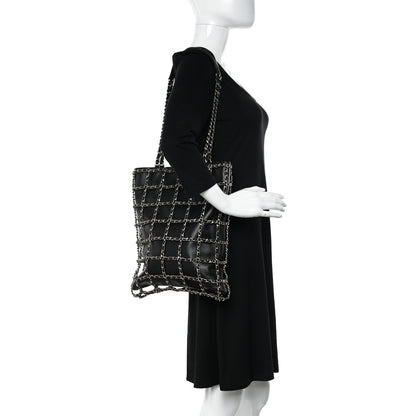 Chanel Lambskin Large Shopping Chain Tote Black 2 of 10