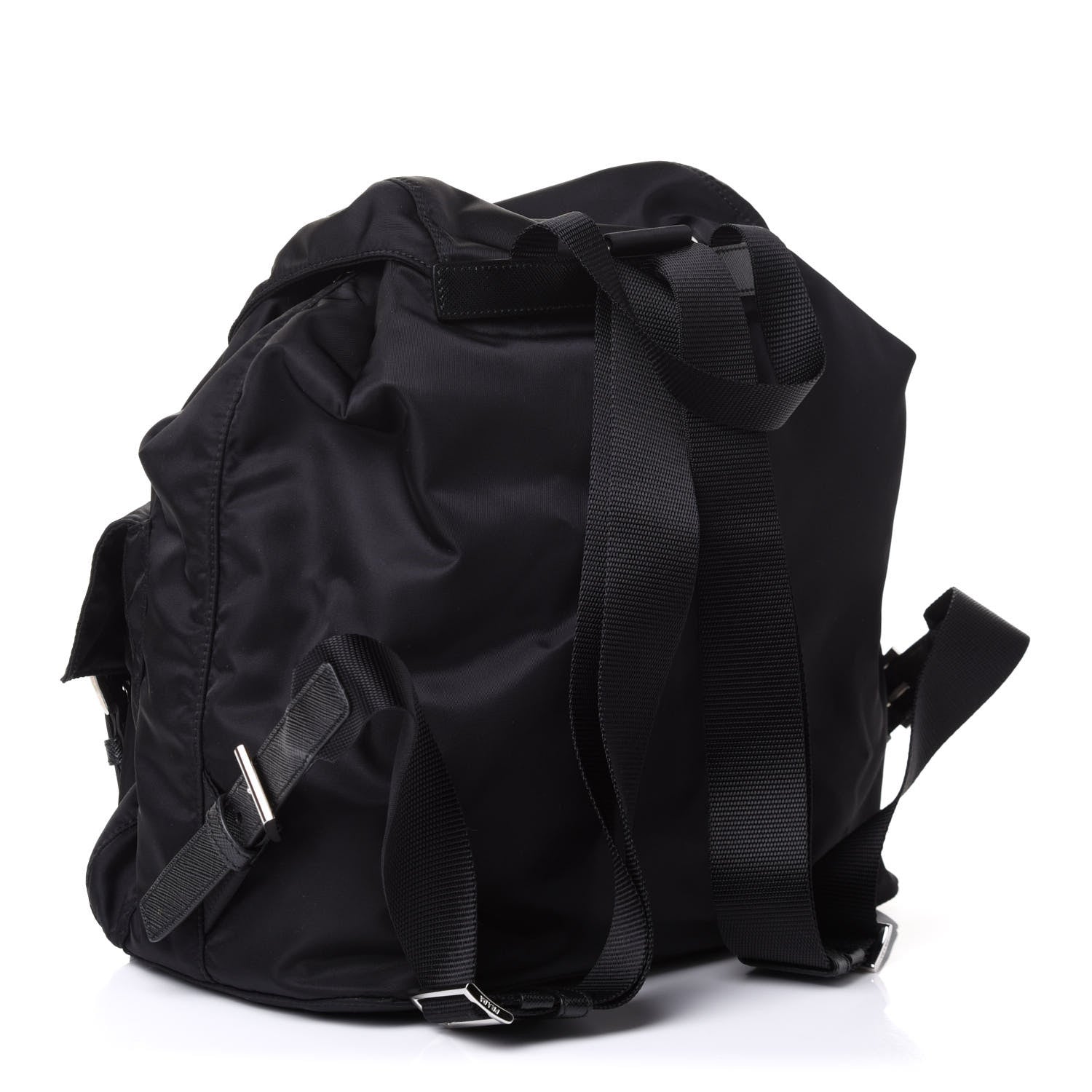 Prada Tessuto Nylon Saffiano Medium Backpack Black 2 of 10