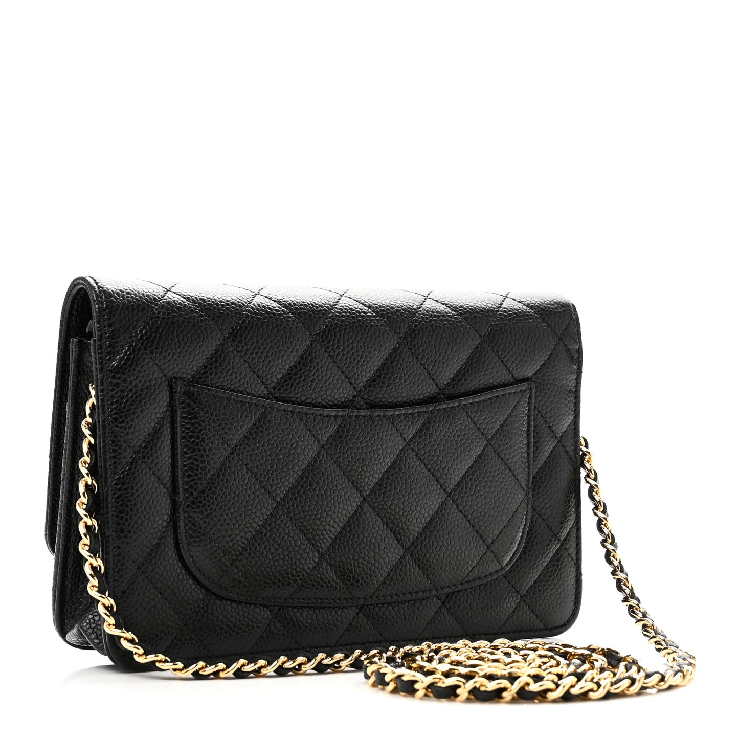 Caviar Quilted Wallet On Chain WOC Black