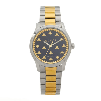 Gucci Stainless Steel 38mm G-Timeless Two Tone Bee Automatic Watch Blue 1 of 5