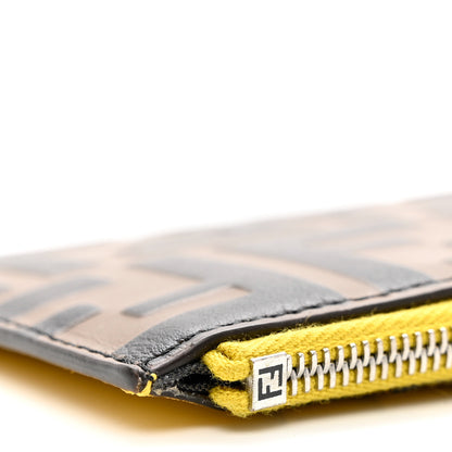 Fendi Vitello Cruise F is Fendi Bi-Color FF 1974 Embossed Key Case Pouch Maya Black Sunflower 8 of 8