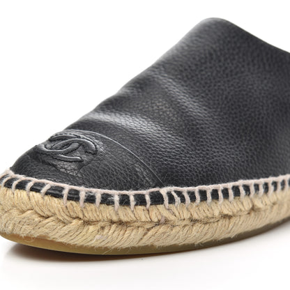 Chanel Grained Calfskin CC Espadrilles 39 Black 15 of 22