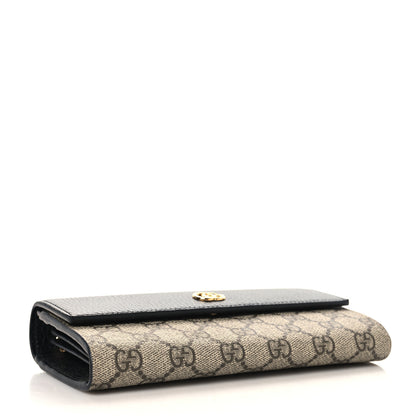 Gucci Dollar Calfskin GG Supreme Monogram Petite GG Marmont Wallet Chain Bag Black Beige Ebony 4 of 10