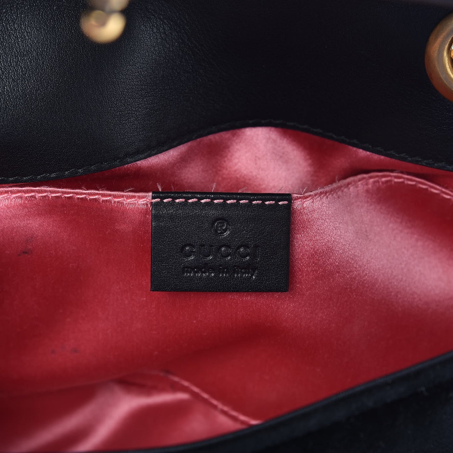 Velvet Matelasse Mini GG Marmont Shoulder Bag Black