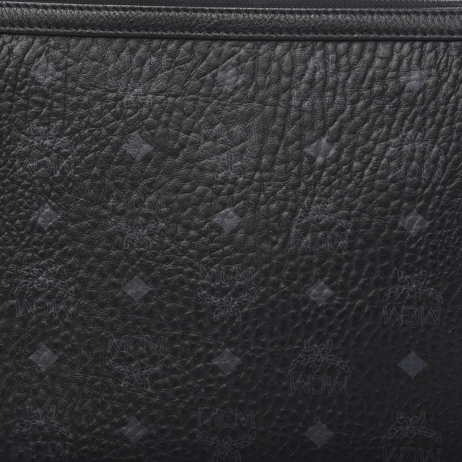 MCM Visetos Liz Shopper Tote Pouch Black 9 of 9