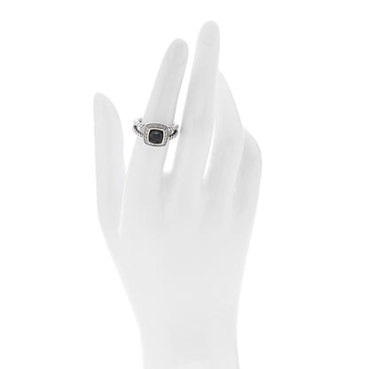 David Yurman Sterling Silver Diamond Black Orchid 7mm Petite Albion Ring 52 6 2 of 5