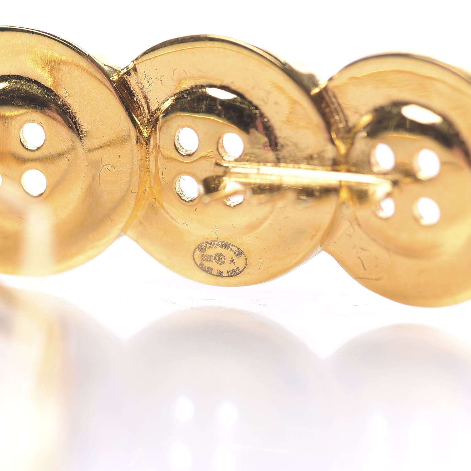 Chanel Button Paris CC Hair Clip Barrette Gold 4 of 5