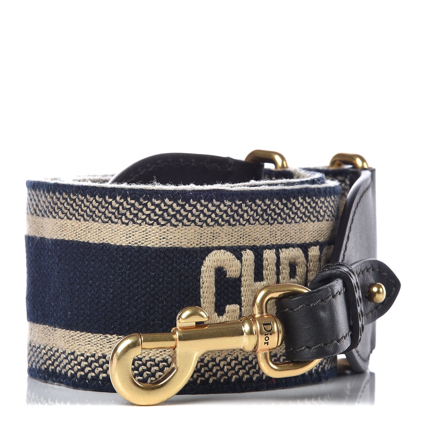 Christian Dior Canvas Embroidered Shoulder Strap Blue 1 of 7