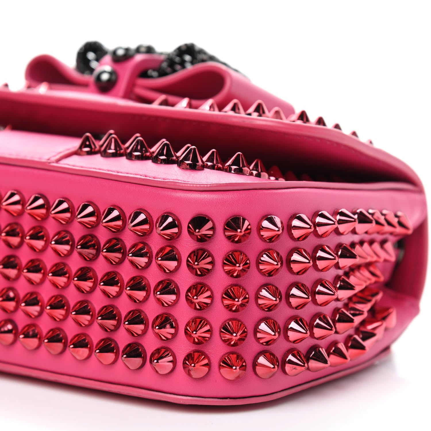 Christian Louboutin Calfskin Spiked Sweety Charity Crossbody Bag Pink 7 of 9
