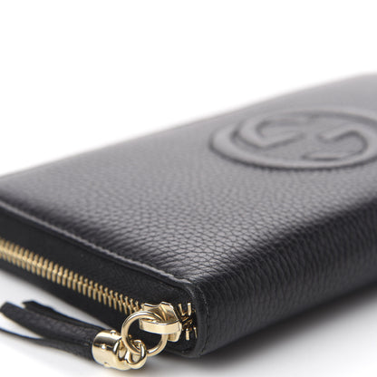 Gucci Pebbled Calfskin Soho Zip Around Wallet Black 5 of 9