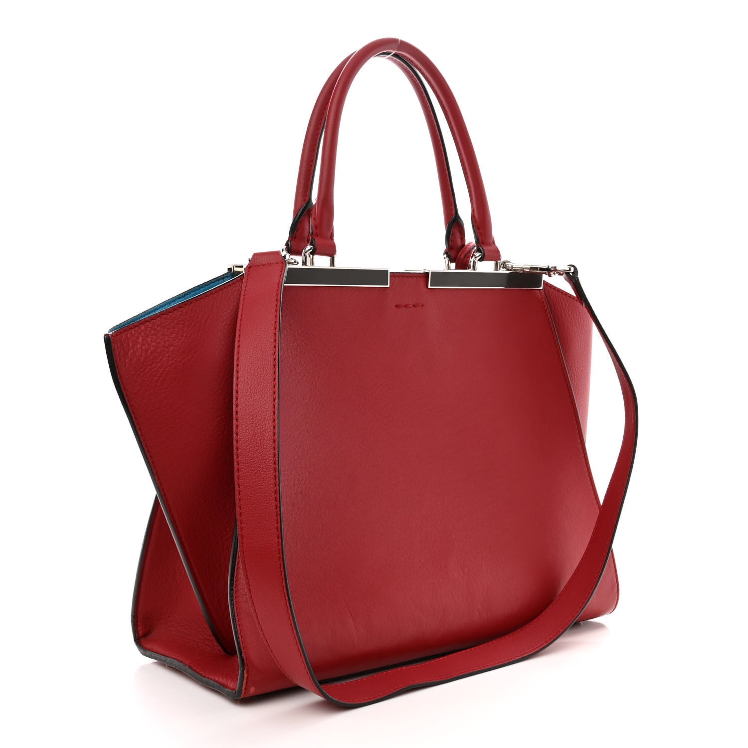 Fendi Vitello Dolce Shiny Nappa Petite 3Jours Tote Mattone Maldives 3 of 19