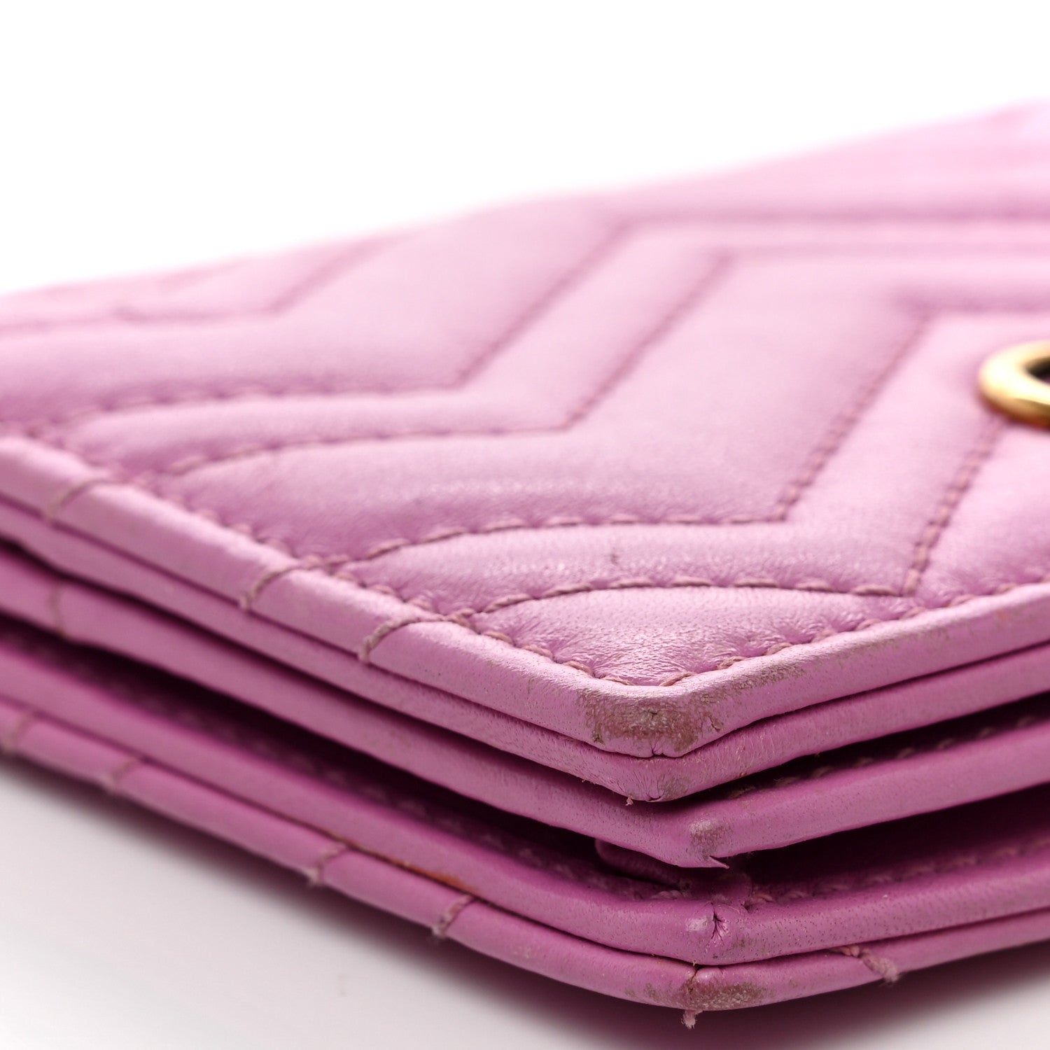Gucci Calfskin Matelasse GG Marmont Card Case Candy Mousse 8 of 12