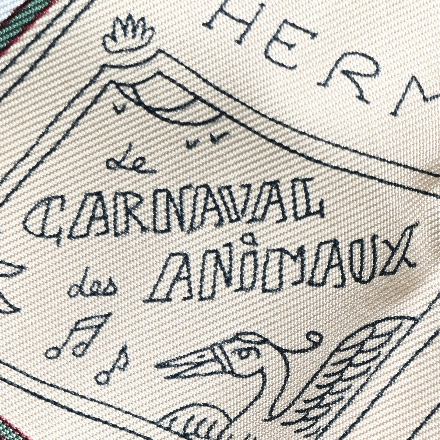 Silk Le Carnaval des Animaux Scarf 90 Aqua Vert Jaune