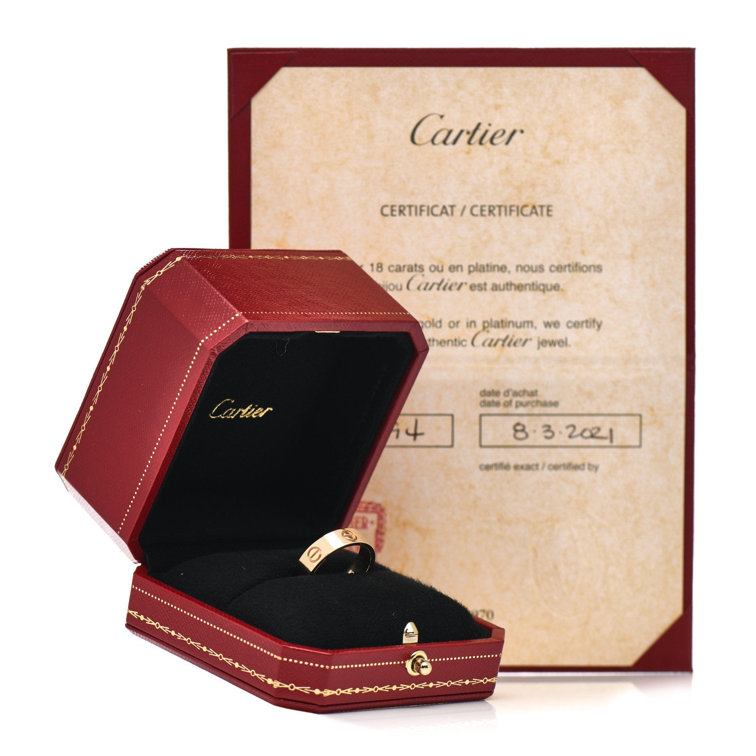 Cartier 18K Yellow Gold 5.5mm LOVE Ring 56 7.5 5 of 5