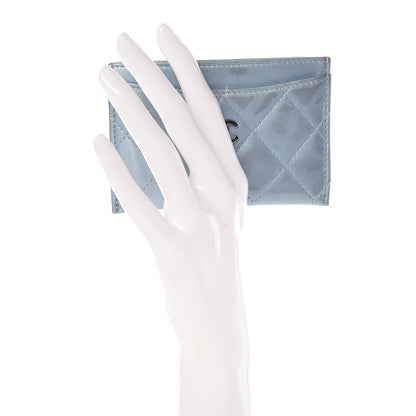 Chanel Patent Calfskin Quilted Card Holder Light Blue 2 of 17