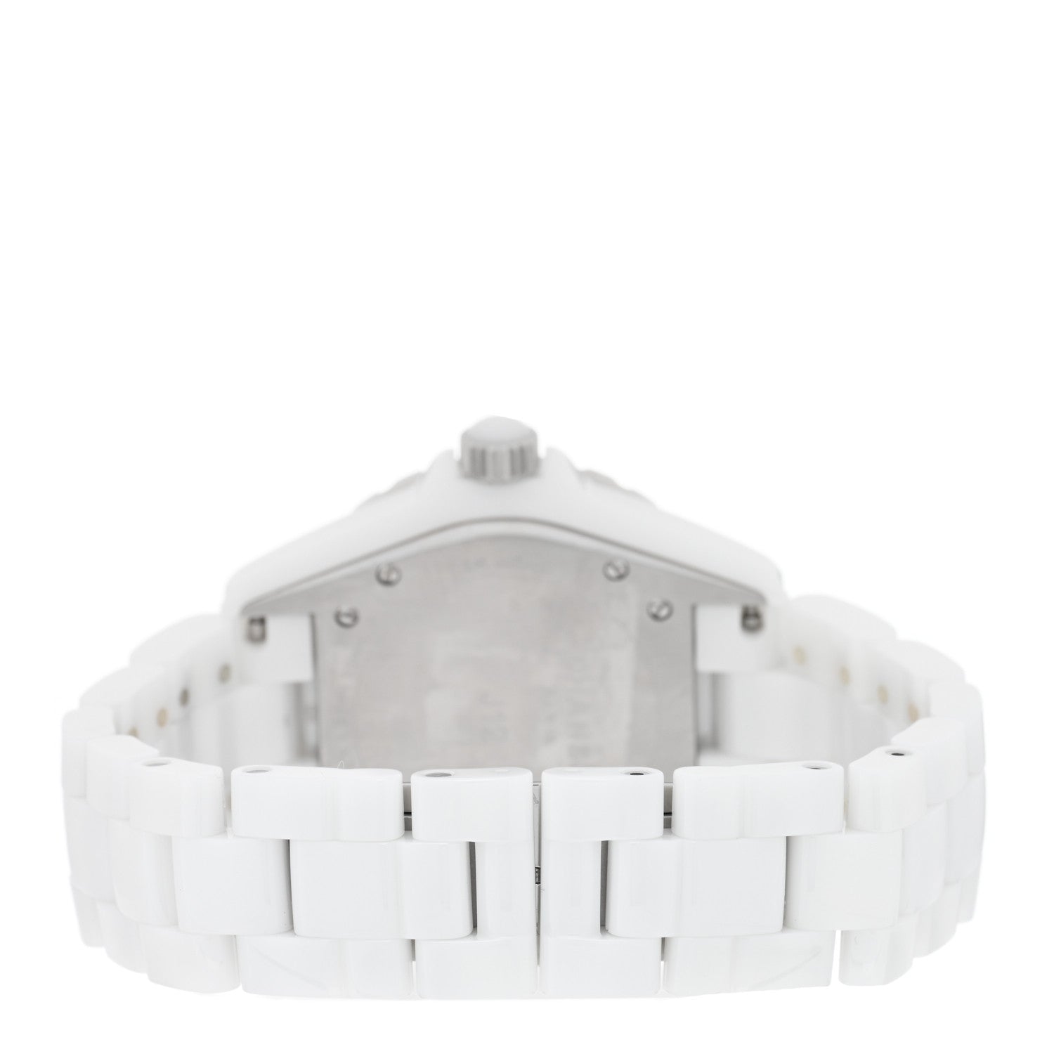 Chanel Stainless Steel Ceramic Diamond 38mm J12 Automatic Watch White 3 of 5