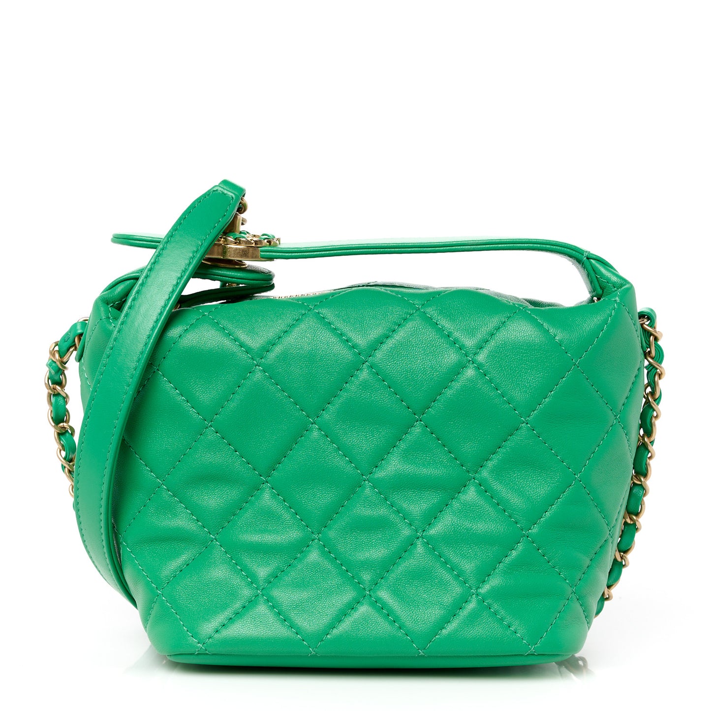 Lambskin Quilted Small Perfect Meeting Hobo Green
