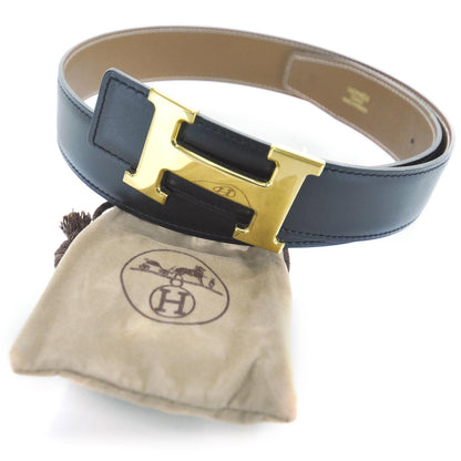 Hermes Box Epsom Leather Reversible H Belt 65 Noir Gold 4 of 6