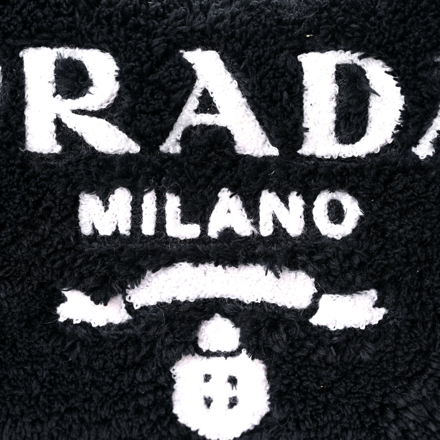 Prada Terry Cloth Mini Re-Edition 2000 Bag Black White 10 of 10