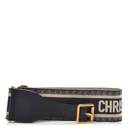 Christian Dior Canvas Embroidered Large Book Belt 85 34 Bleu 1 of 5